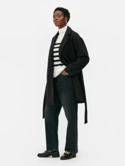 Abrigo Cruzado Con Cinturón