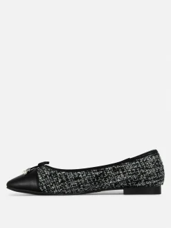 Bailarinas De Bouclé Con Puntera En Contraste