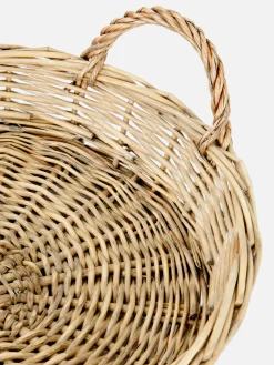 Bandeja De Mimbre Redonda Con Asas