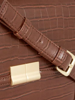 Bandolera De Piel De Cocodrilo De Imitación