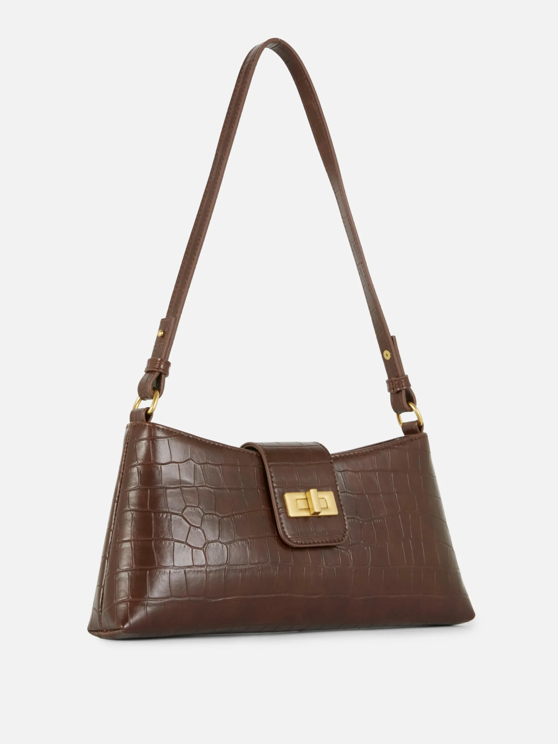 Bandolera De Piel Sintética Con Efecto De Cocodrilo