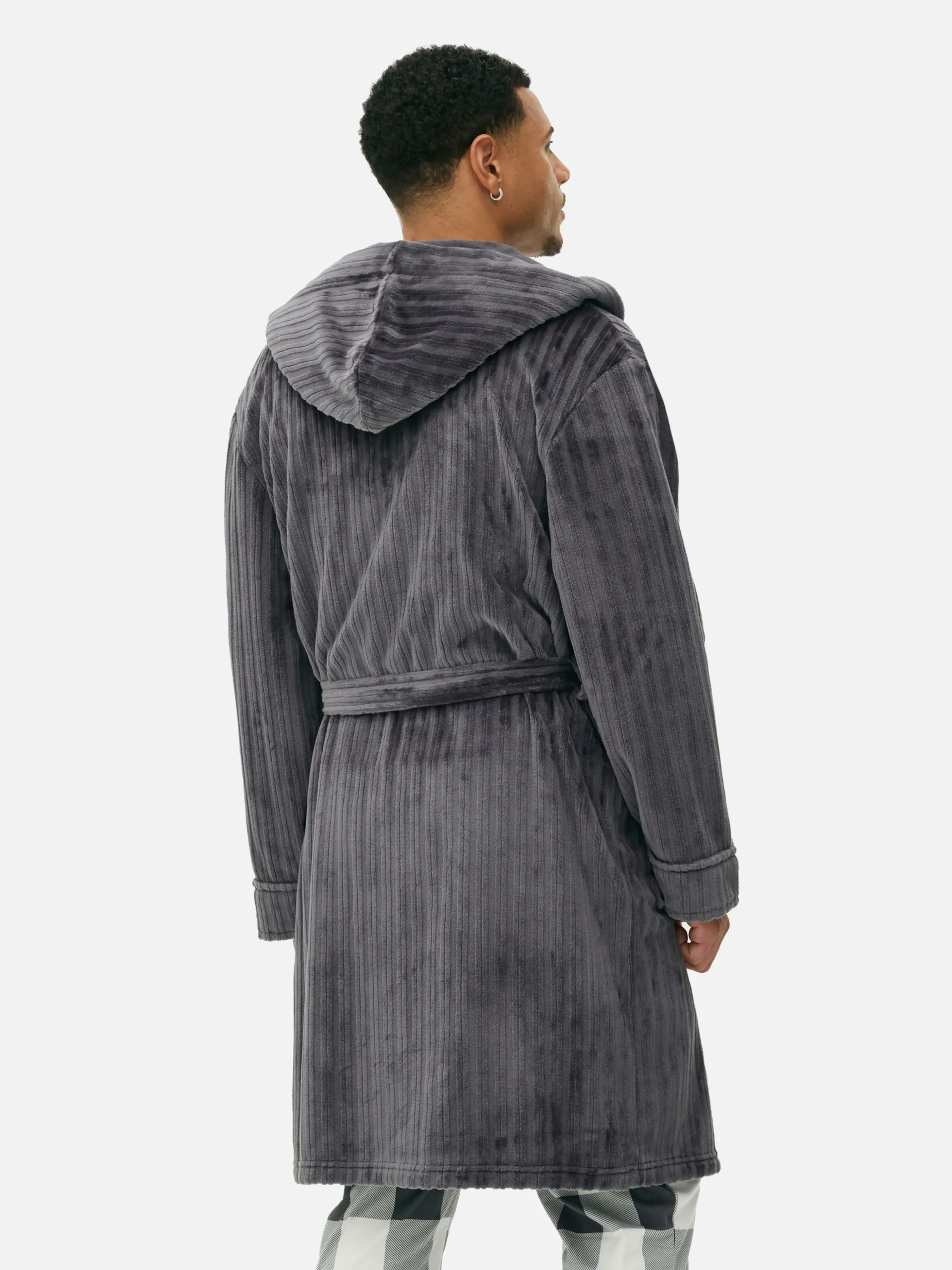 Bata Con Estampado Devoré A Rayas