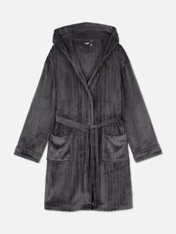 Bata Con Estampado Devoré A Rayas