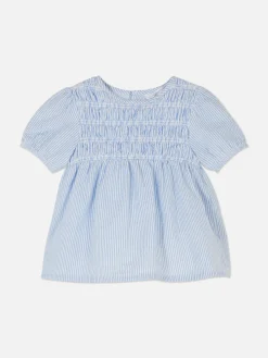 Blusa Con Vuelo Fruncida A Rayas