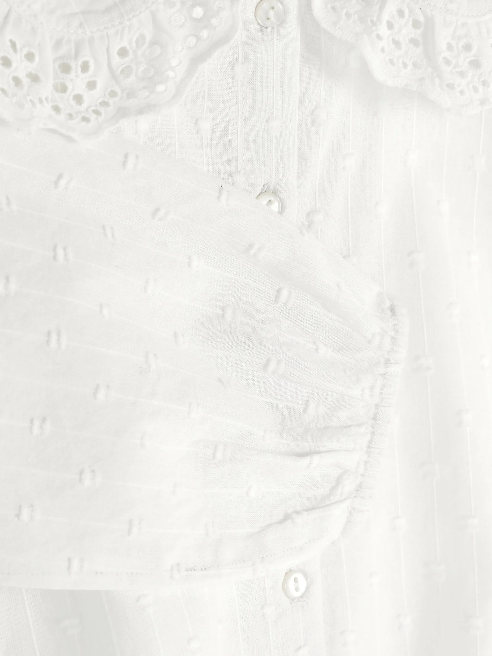 Blusa De Tejido Dobby Con Topos