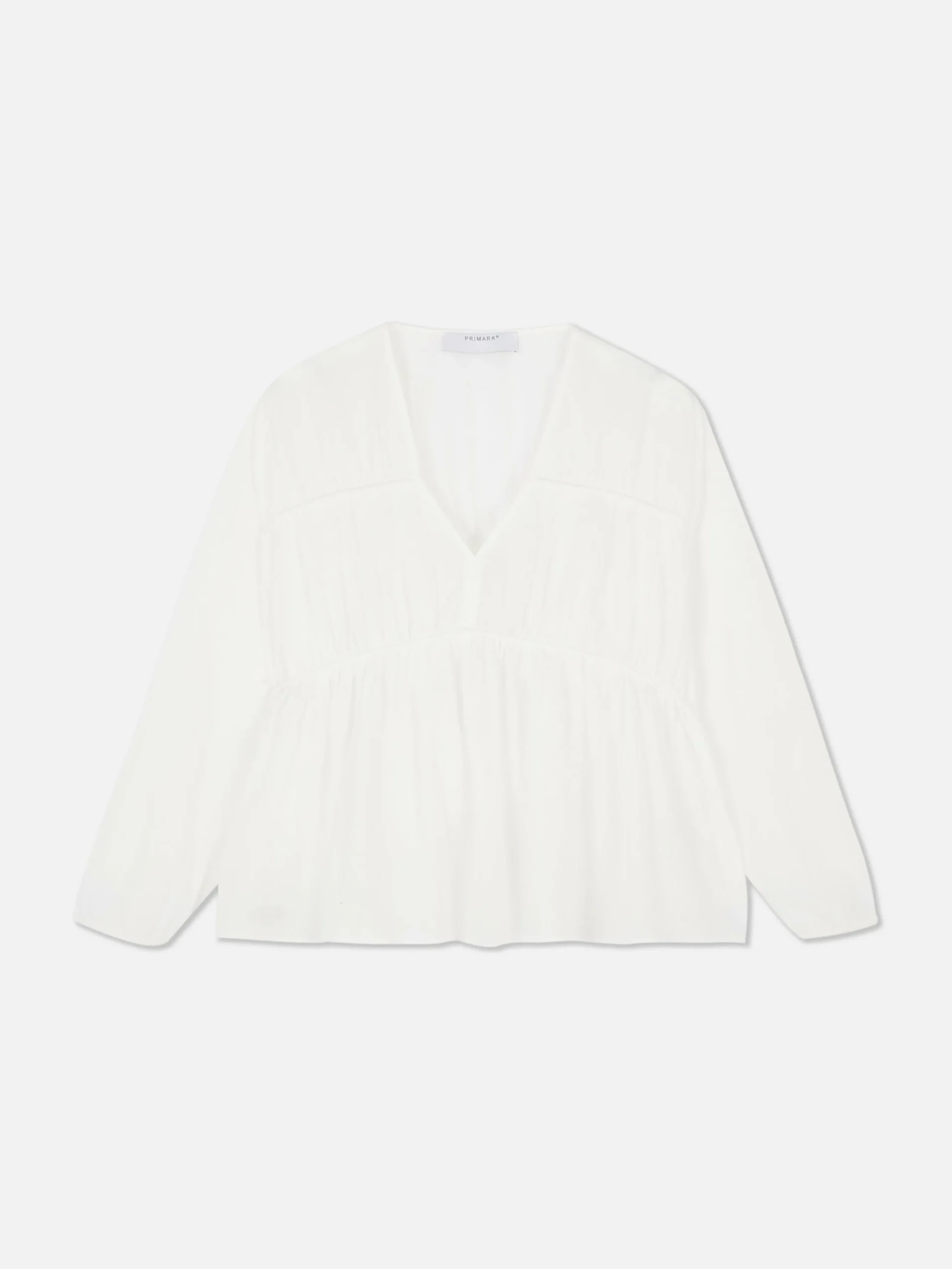 Blusa Drapeada De Gasa Con Vuelo