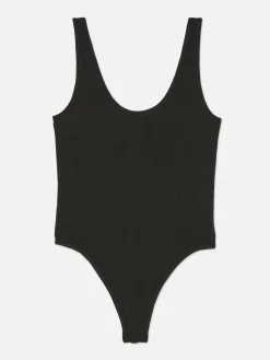 Body Acanalado De Escote Amplio