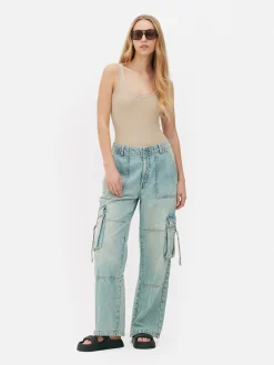 Body Acanalado Sin Costuras De Escote Amplio