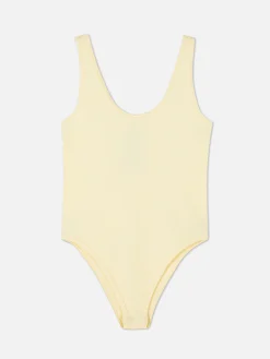 Body Acanalado Sin Costuras De Escote Amplio