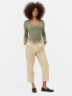 Body De Manga Larga Y Cuello Henley