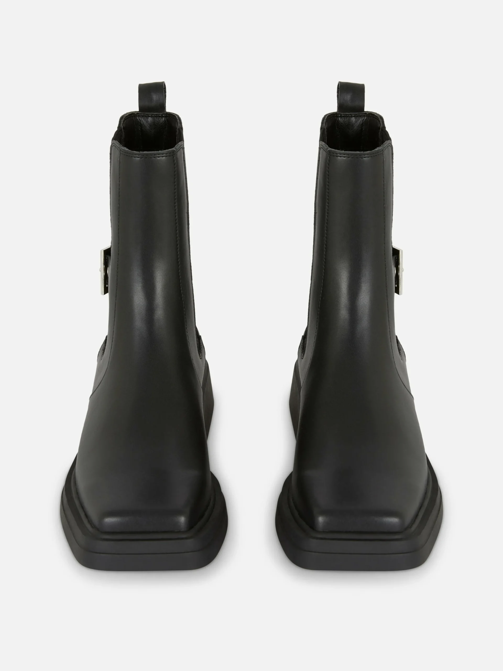 Botines Chelsea De Piel Sintética Con Punta Cuadrada