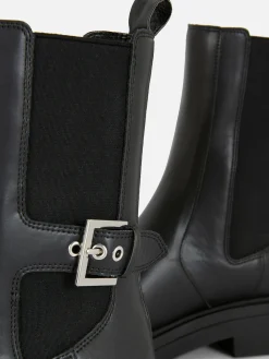 Botines Chelsea De Piel Sintética Con Punta Cuadrada