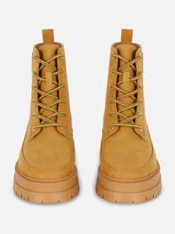 Botines Con Cordones Y Suela De Goma