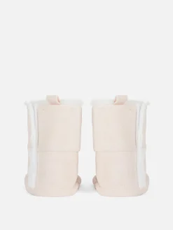 Botines Con Ribete De Pelo Sintético Para Bebé