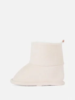 Botines Con Ribete De Pelo Sintético Para Bebé