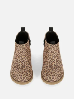 Botines De Leopardo Con Cremallera