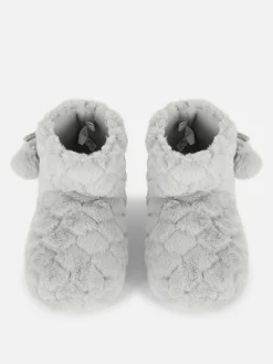 Botines De Pelo Con Pompones