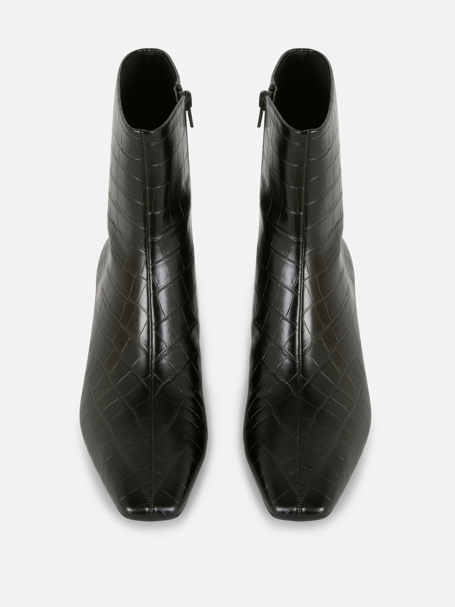 Botines De Tacón Con Puntera Cuadrada