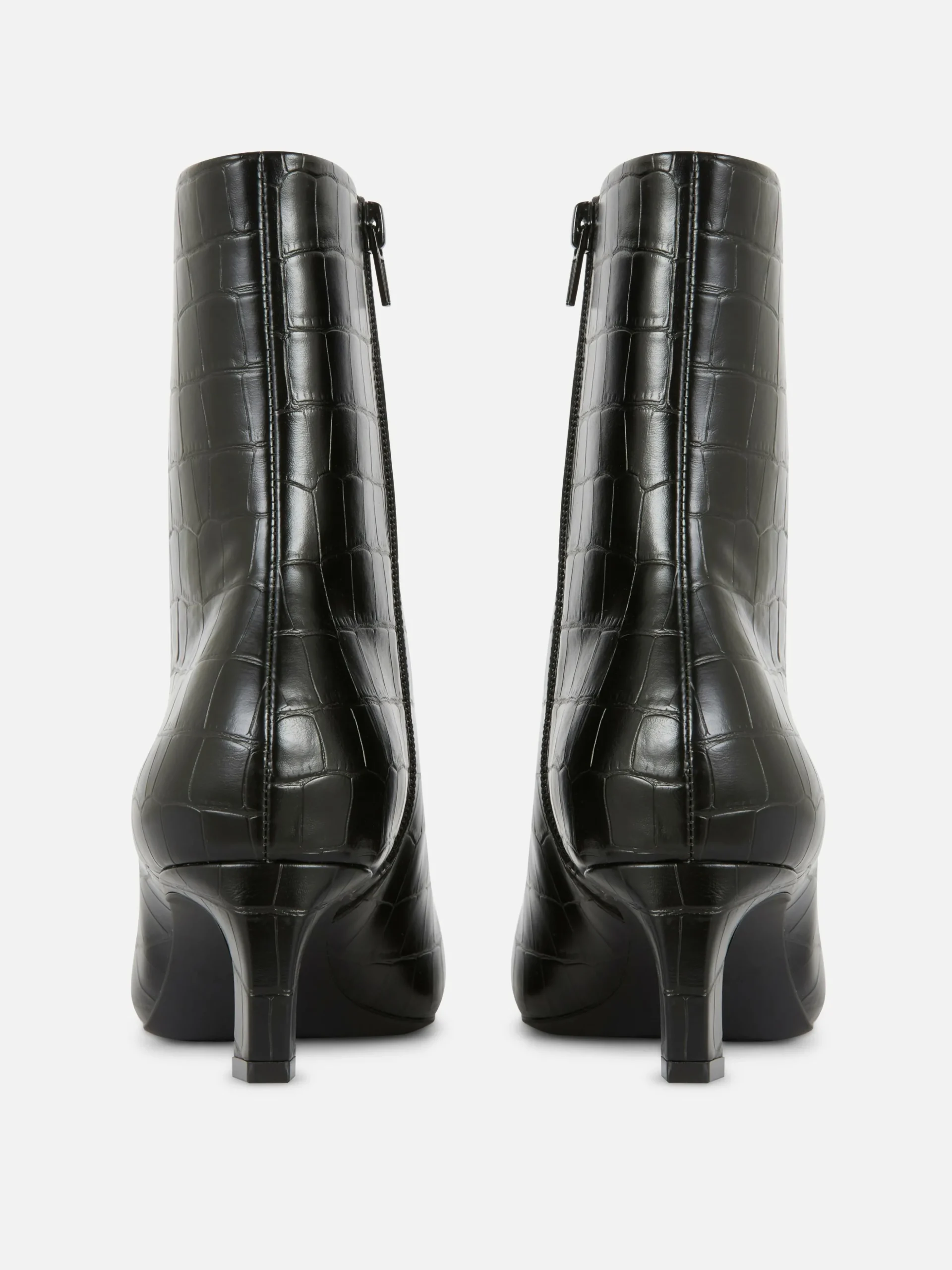 Botines De Tacón Con Puntera Cuadrada