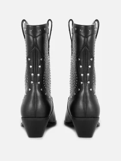 Botines De Tipo Cowboy Con Tachuelas