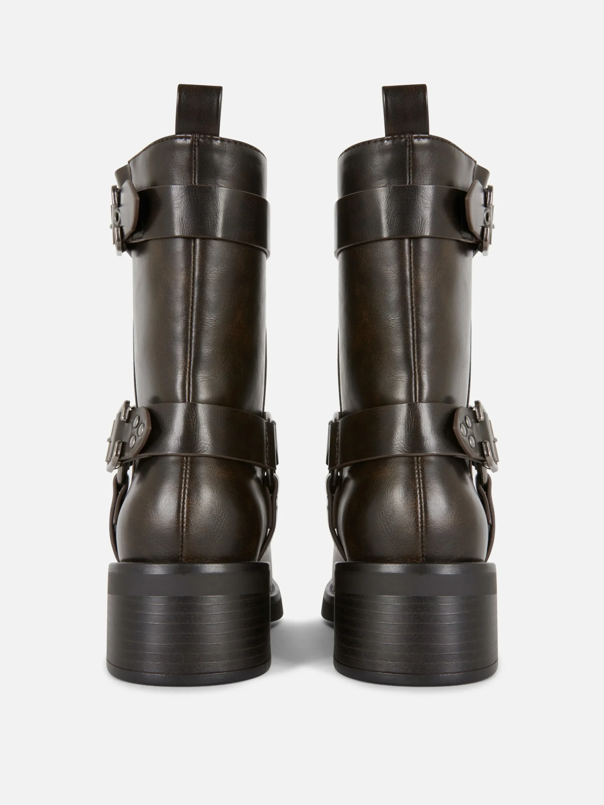 Botines Moteros De Piel Sintética