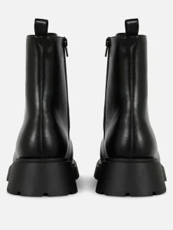 Botines Ribeteados Con Cordones