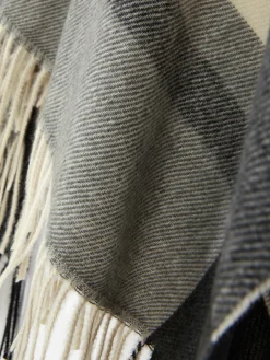 Bufanda Tipo Capa Con Estampado De Cuadros