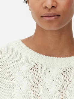 Cable Knit Dropped Shoulder Jumper