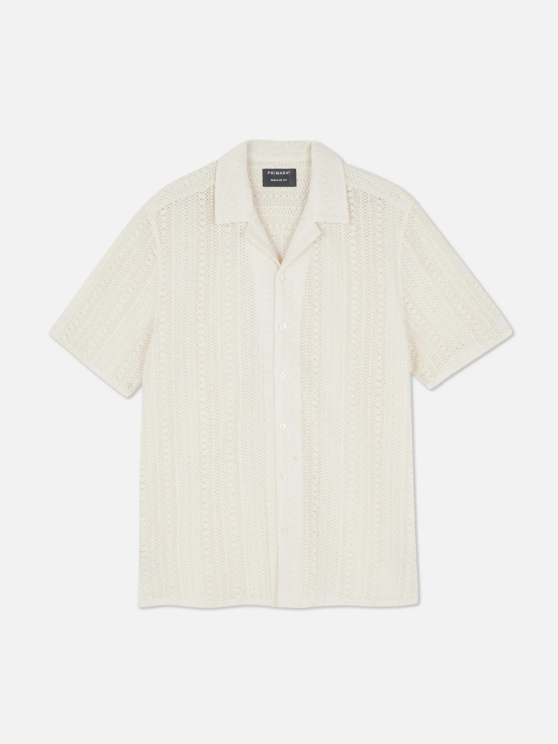 Camisa De Manga Corta De Ganchillo Con Botones