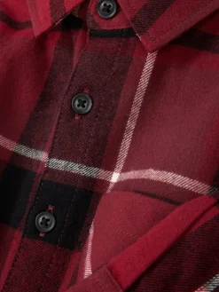 Camisa De Manga Larga A Cuadros Con Botones