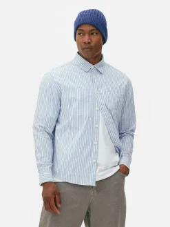 Camisa De Manga Larga De Jacquard A Rayas