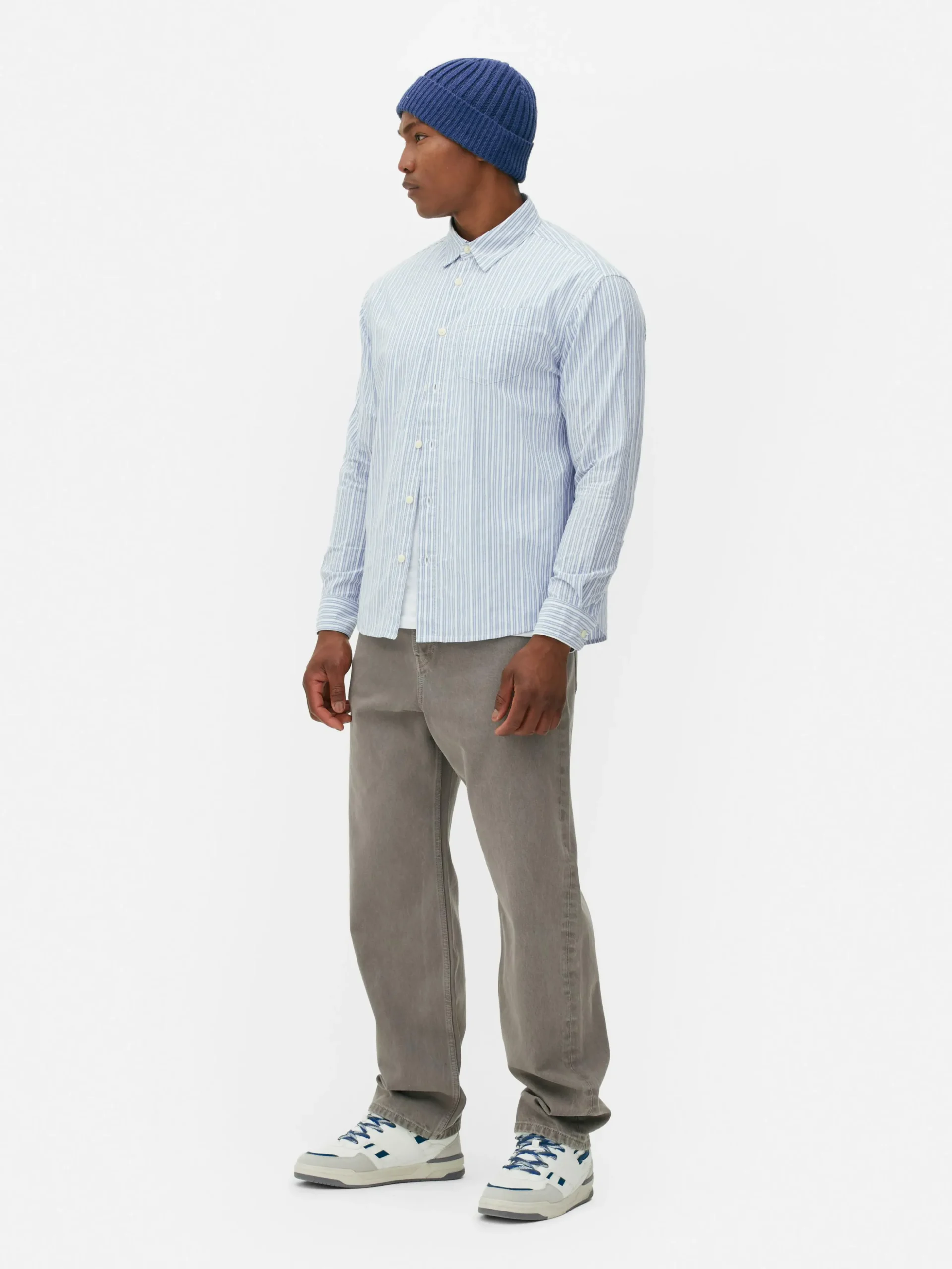 Camisa De Manga Larga De Jacquard A Rayas