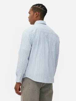 Camisa De Manga Larga De Jacquard A Rayas