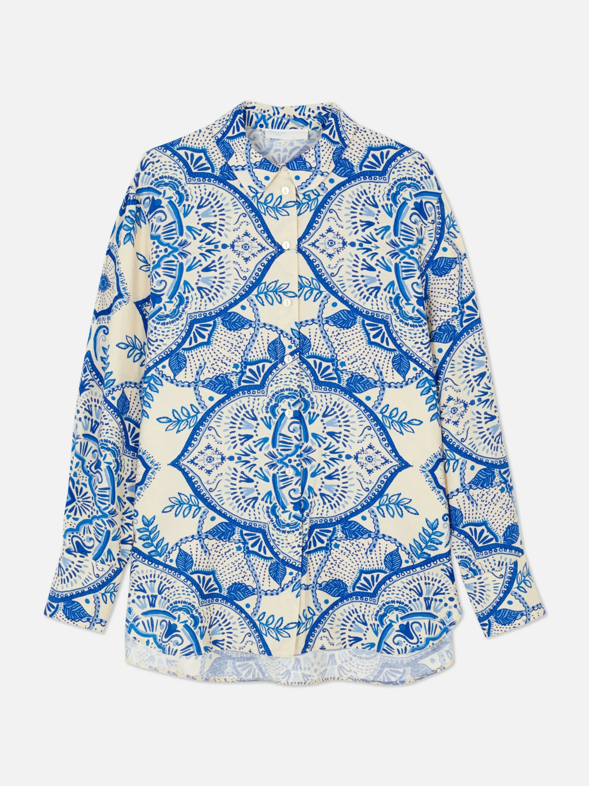 Camisa De Manga Larga Floral Abstracta