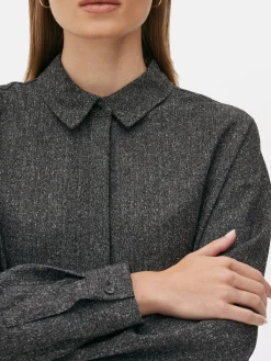 Camisa De Manga Larga Jaspeada De The Edit