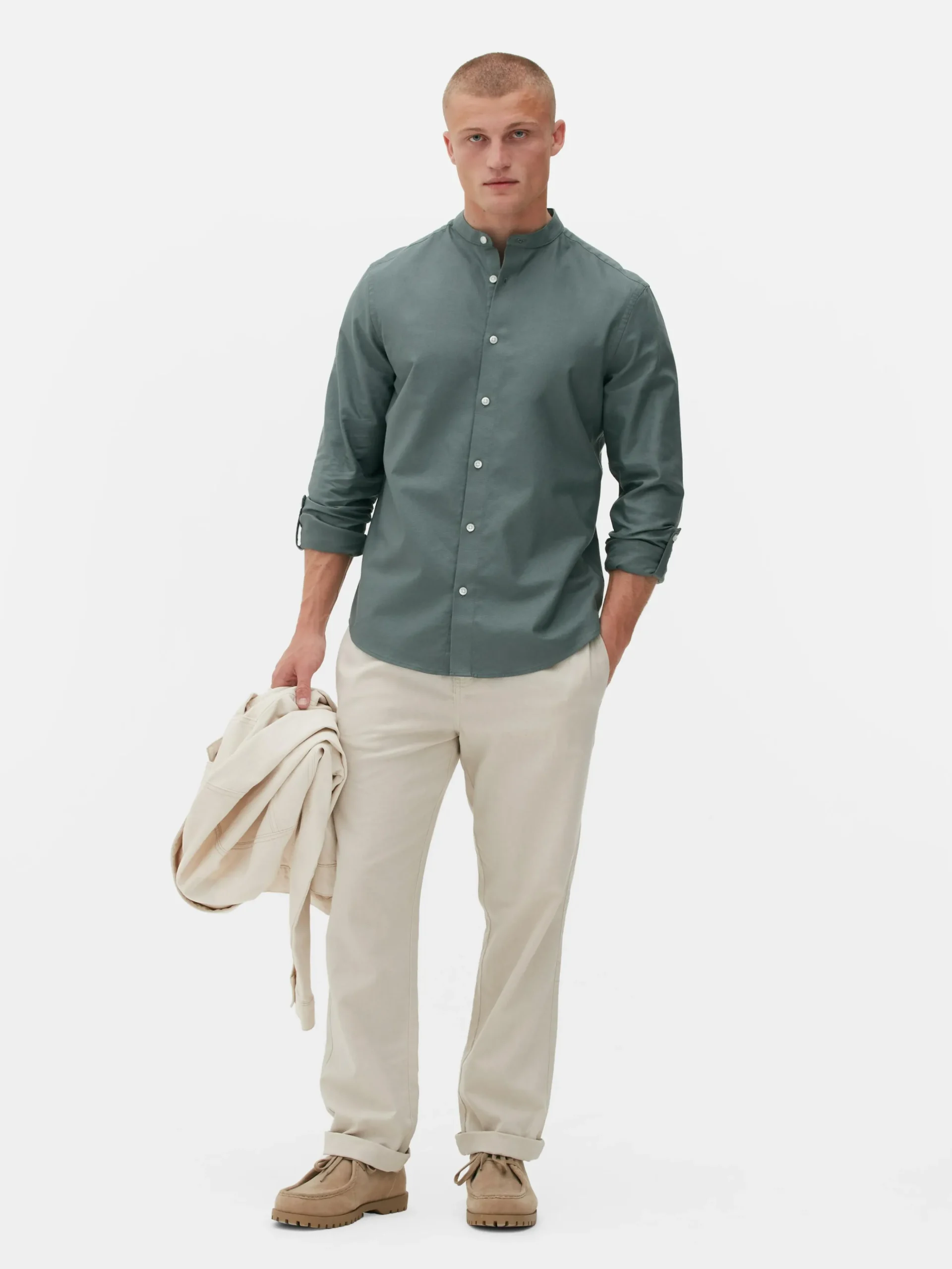 Camisa De Mangas Enrolladas Con Botones