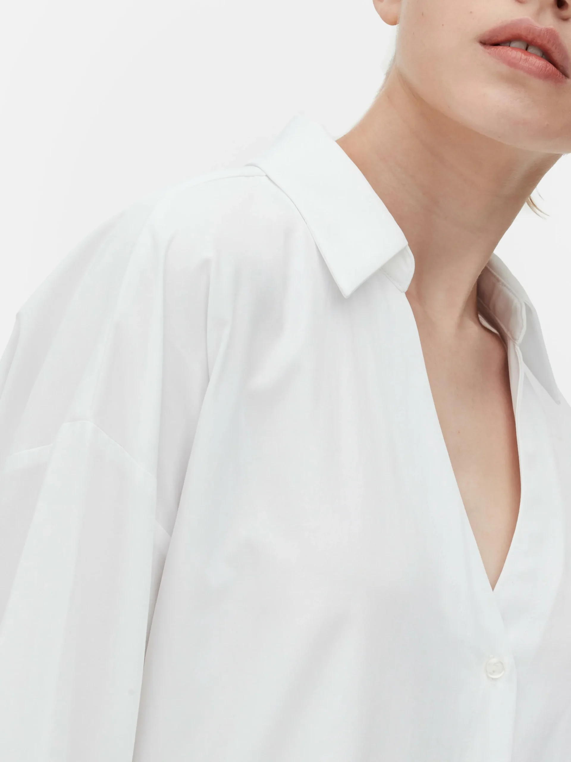 Camisa De Popelina De Corte Oversize