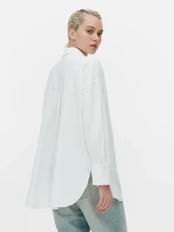 Camisa De Popelina De Corte Oversize