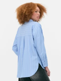 Camisa De Popelina De Corte Oversize