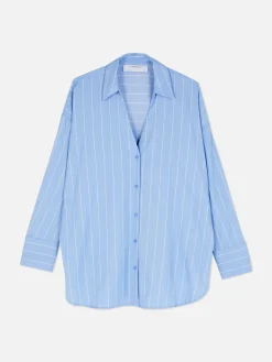 Camisa De Popelina De Corte Oversize