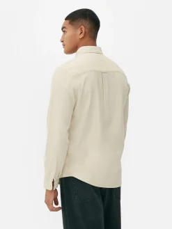 Camisa De Sarga De Algodón De Manga Larga