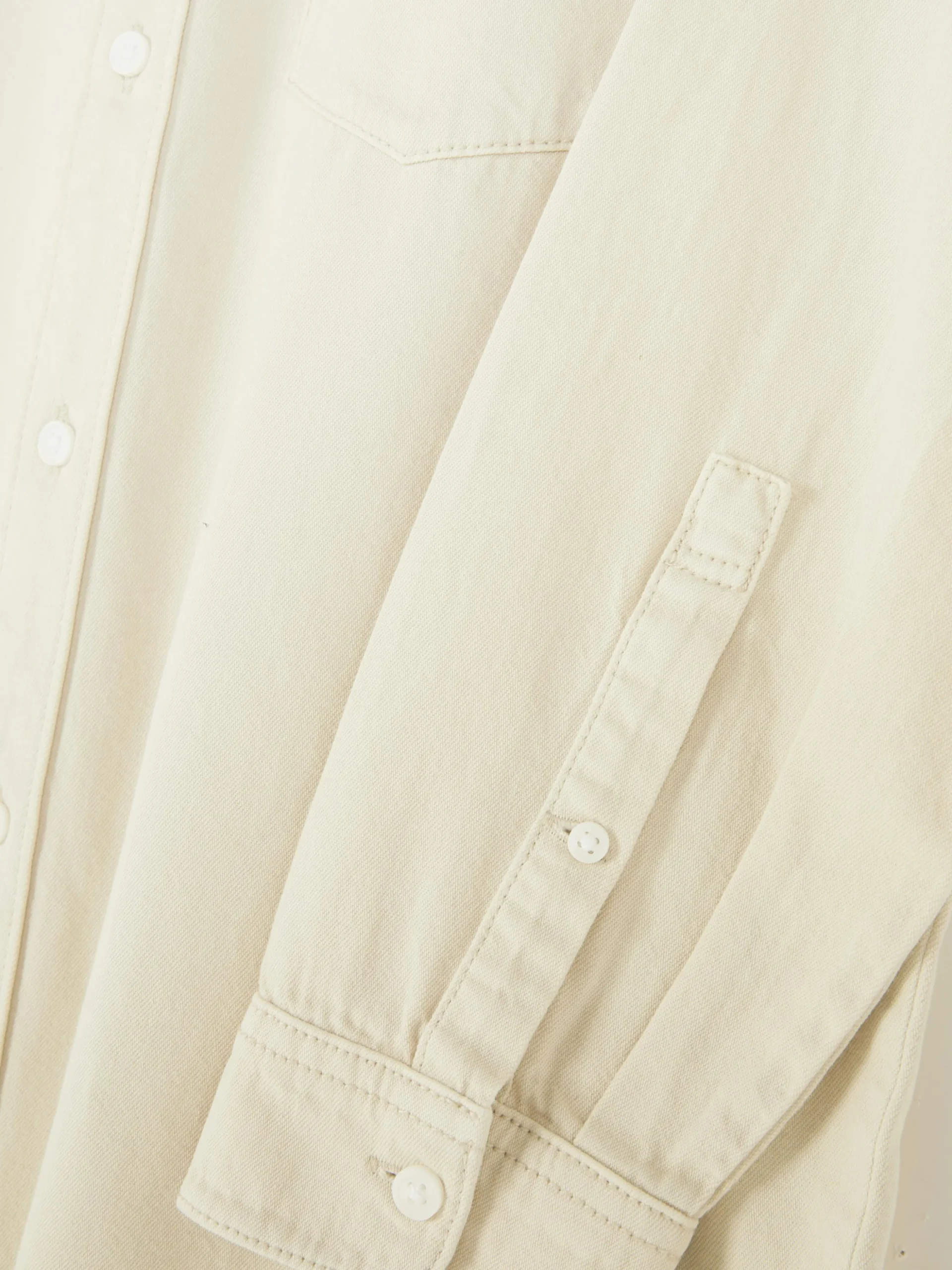 Camisa De Sarga De Algodón De Manga Larga