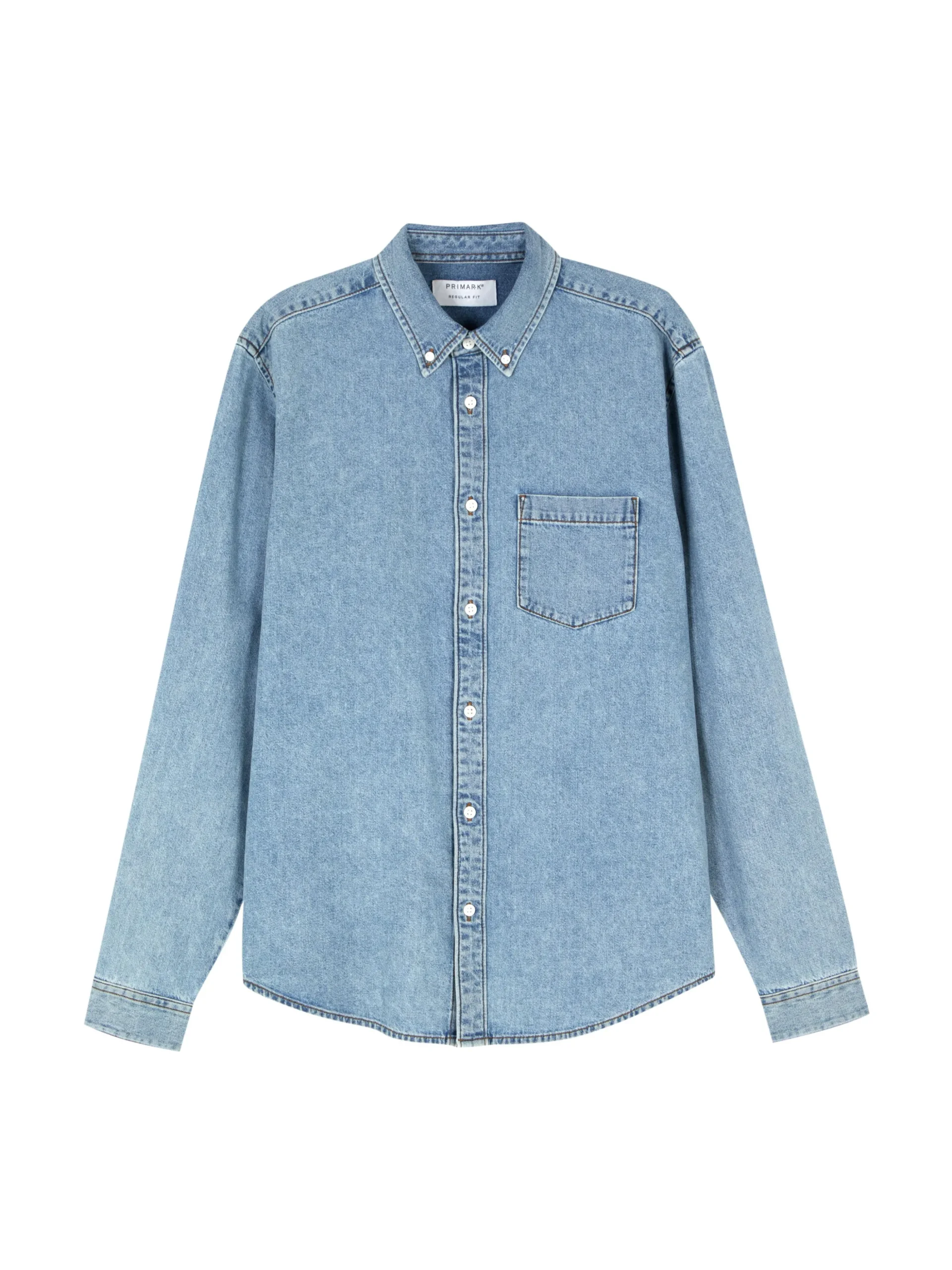 Camisa De Sarga De Algodón De Manga Larga