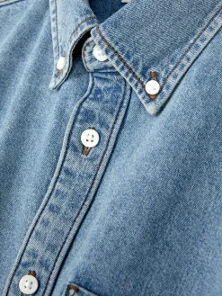 Camisa De Sarga De Algodón De Manga Larga