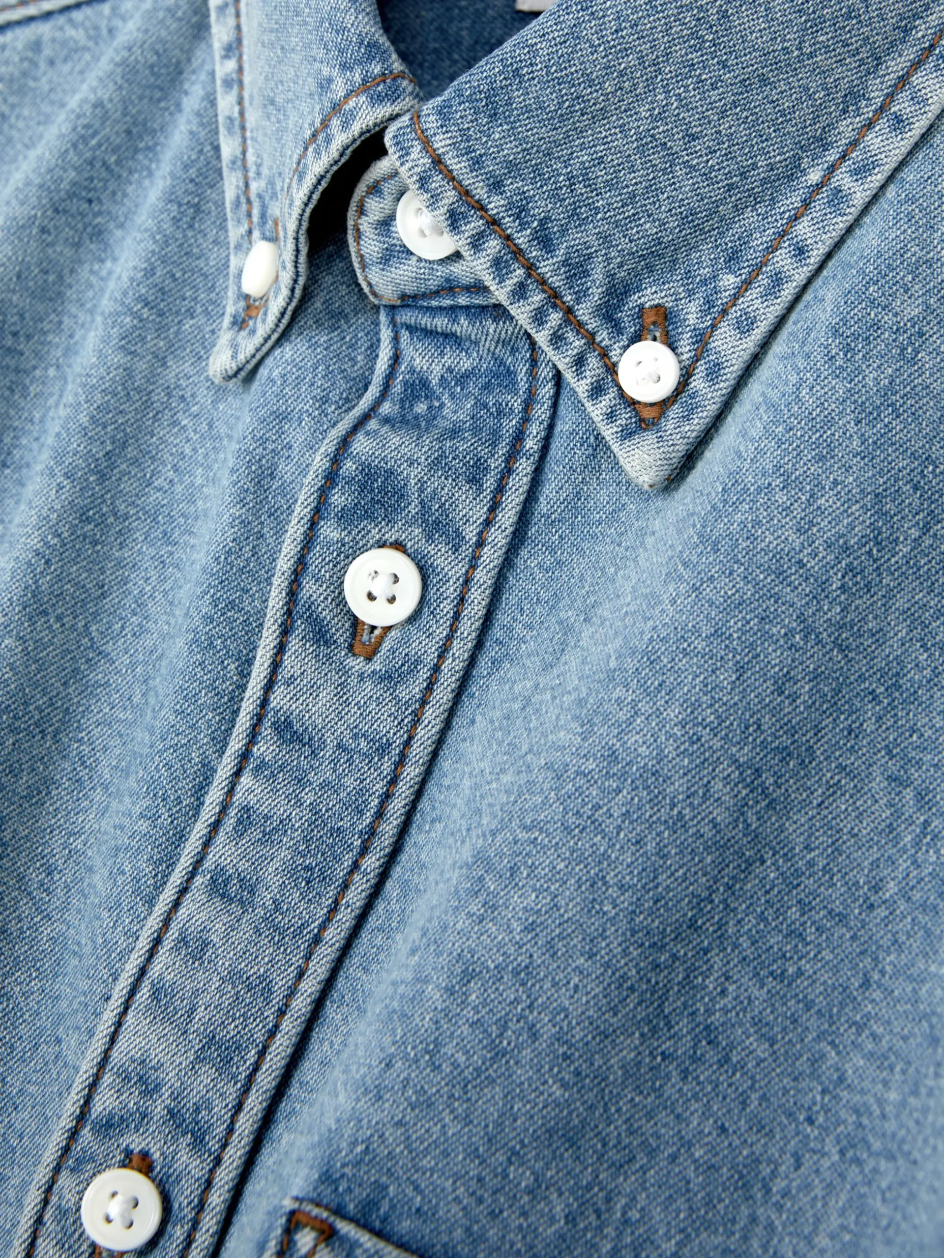 Camisa De Sarga De Algodón De Manga Larga