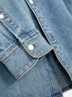 Camisa De Sarga De Algodón De Manga Larga