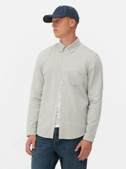 Camisa De Sarga De Algodón De Manga Larga