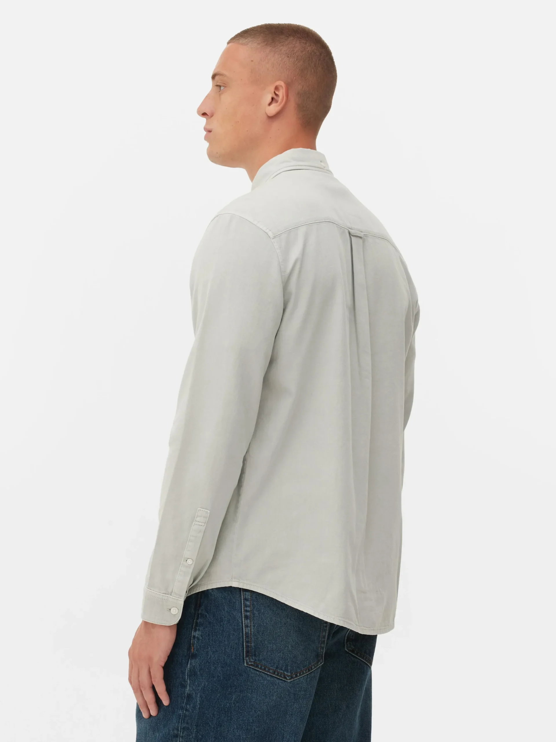 Camisa De Sarga De Algodón De Manga Larga