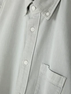 Camisa De Sarga De Algodón De Manga Larga