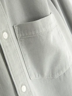 Camisa De Sarga De Algodón De Manga Larga